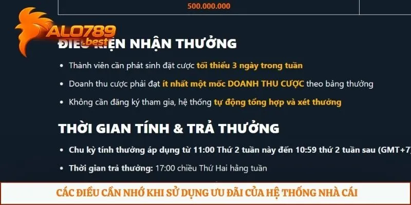 Các điều cần nhớ khi sử dụng ưu đãi của hệ thống nhà cái