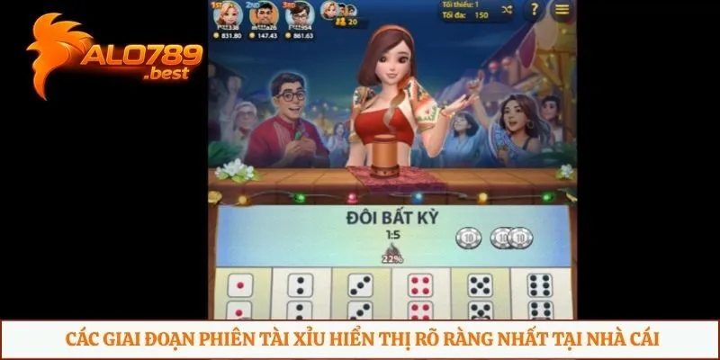 Các giai đoạn phiên tài xỉu hiển thị rõ ràng nhất tại nhà cái