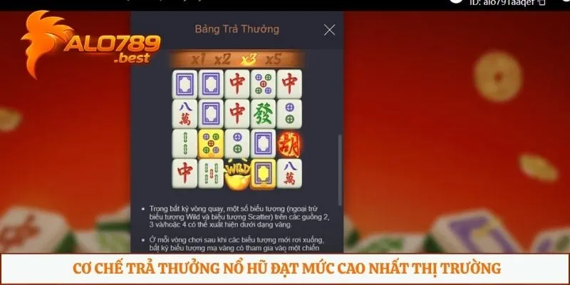 Cơ chế trả thưởng nổ hũ đạt mức cao nhất thị trường