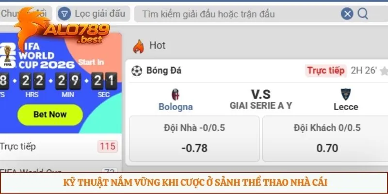 Kỹ thuật nắm vững khi cược ở sảnh thể thao nhà cái