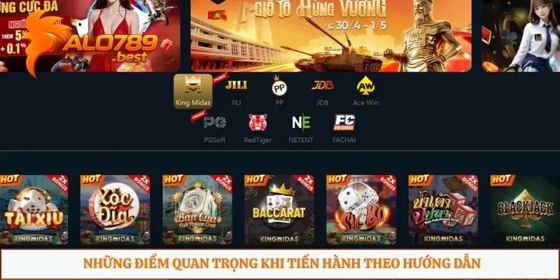 Những điểm quan trọng khi tiến hành theo hướng dẫn