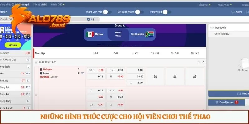 Những hình thức cược cho hội viên chơi thể thao