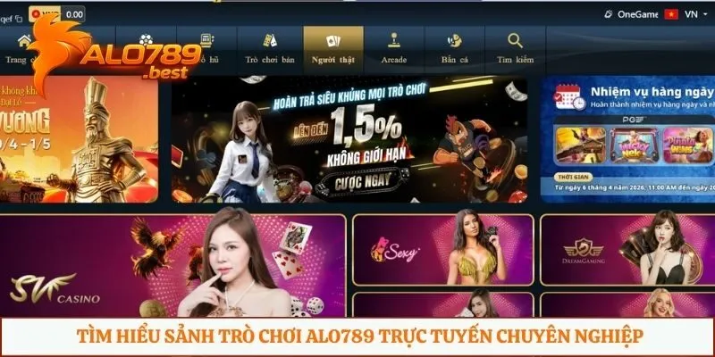 Tìm hiểu sảnh trò chơi Alo789 trực tuyến chuyên nghiệp