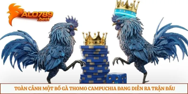 Toàn cảnh một bồ gà Thomo Campuchia đang diễn ra trận đấu