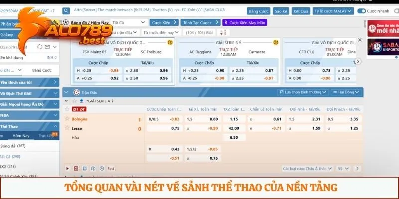 Tổng quan vài nét về sảnh thể thao của nền tảng