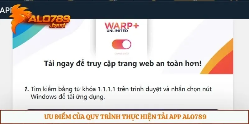 Ưu điểm của quy trình thực hiện tải app Alo789